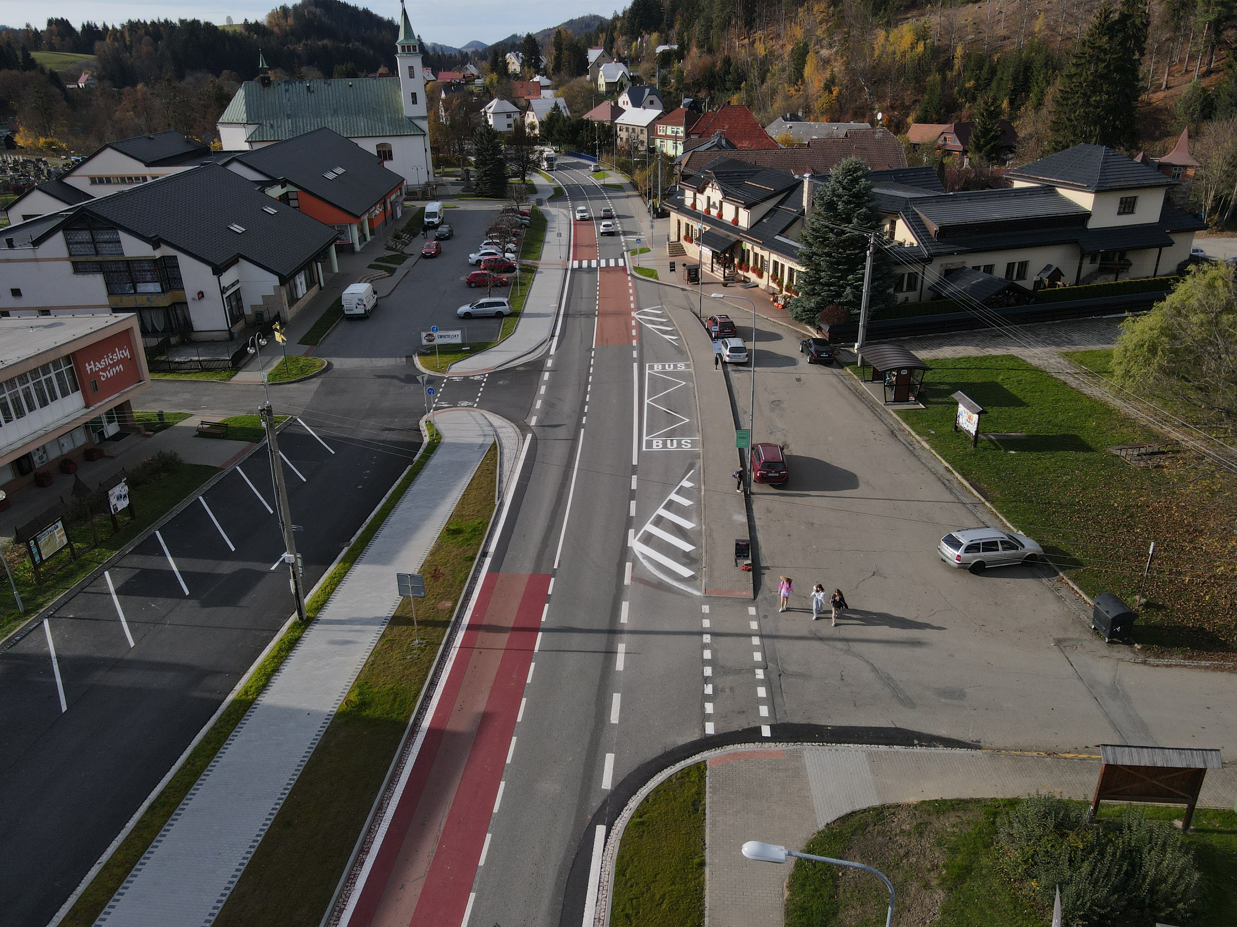 Horní Bečva – výstavba cyklostezky centrem obce - Vej- og brobyggeri