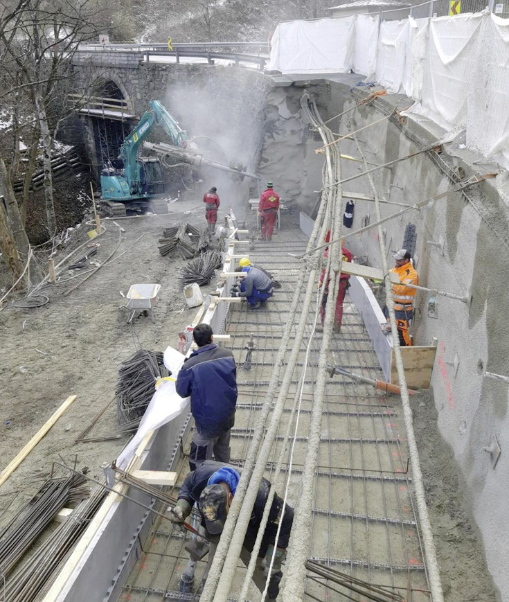 Tiefbau-Arbeiten, Mairtalbrücke - Anlægsarbejde