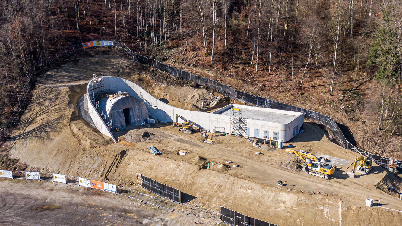 Tunnel Altenmarkt Betriebsgebäude, Trostberg - Tunnelarbejde