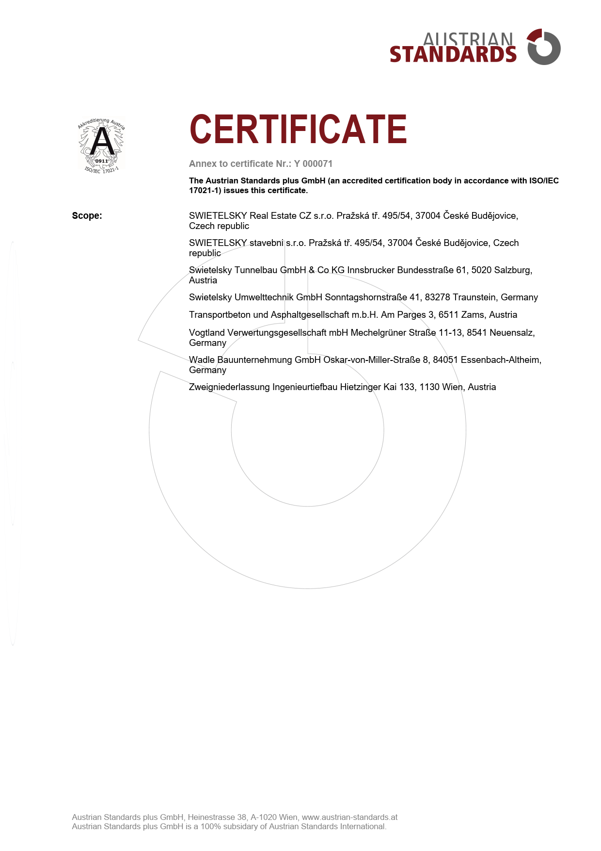 ISO Certificate 37001 Swietelsky Y 000071 20250401 EN GB 3