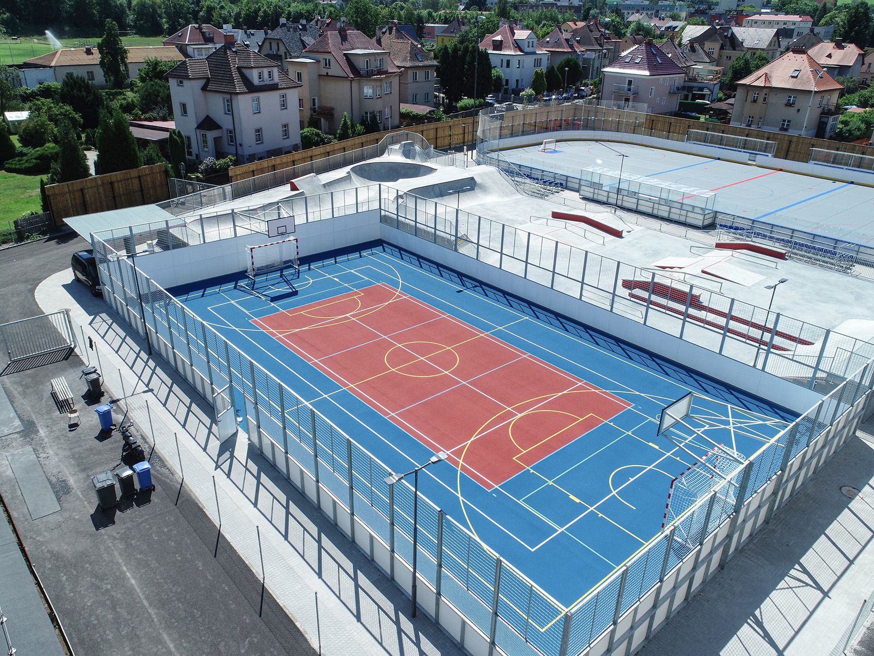 Sportovní hřiště, Děčín - Anlægsarbejde