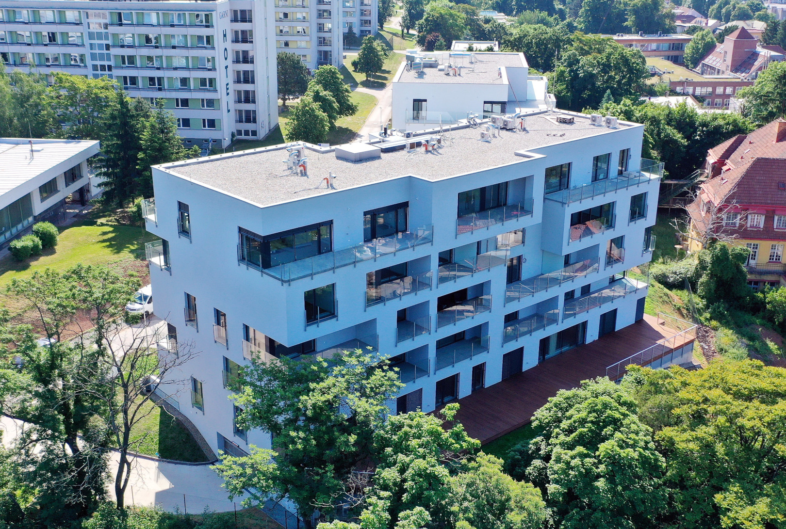 Brno-Pisárky – novostavba bytového domu Hippokrates - Byggearbejde
